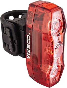 CATEYE ViZ USB Rechargeable Daytime Safety Light Super Bright LED Rear Bike Light, Visible up to 1 Mile, OpticubeTM Lens, Day & Night Flash Modes, IPX4 Waterproof, Fits Road, Mountain & Gravel Bikes