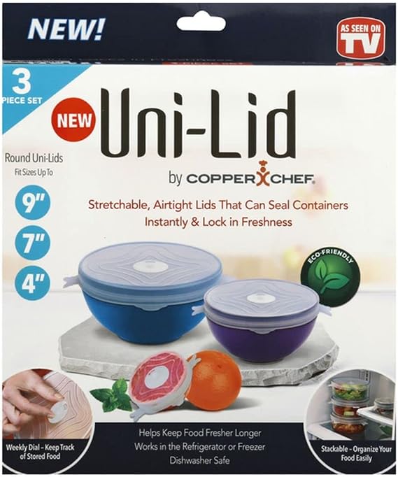 COPPER CHEF, UNI-LID 3 PC SET, Model# 752356828158