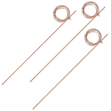 GOUNENGNAIL- 4FT Copper Clad Grounding Rod with 10ft Ground Wire, 3/8" Dia. Copper Bonded Ground Rod Equipped with Integrated Cable Clips((Set of 3) 4 Feet Ground Rod + 10ft Ground Wire)