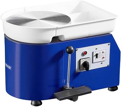 Pottery Wheel for Adults and Beginners, 350W, 11in Clay Wheel Forming Machine, Adjustable 0-300RPM Speed Handle and Pedal Control, ABS Detachable Basin, Accessory Kit for Craft DIY, Blue Updated