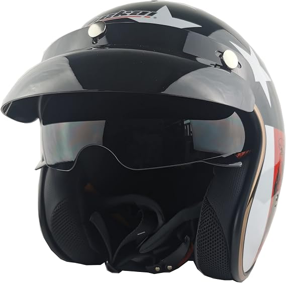 Open Face Motorcycle Helmet DOT Approved Half Casco Fit Men Women ATV Moped Scooter