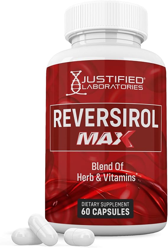 Justified Laboratories Reversirol Max 1295MG Formula Supplement Pills 60 Capsules