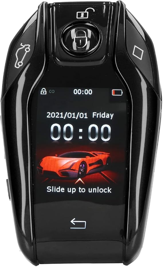 Car Remote Control Key, Universal TK800 + LCD Smart Key Remote Keyless Entry for All Start Stop Engine Button (Black)