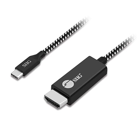 SIIG USB-C to HDMI Cable, 4K60Hz, 6.6ft, Braided, CB-TC0B12-S1