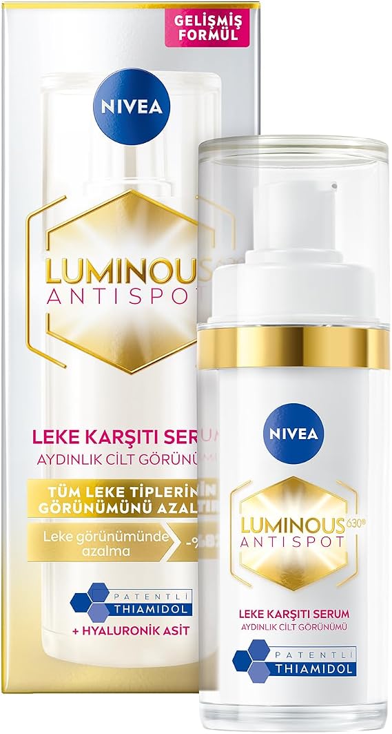 NIVEA Luminous630 Thiamidol Etkili Leke Karşıtı Cilt Serumu 30ml, Hyaluronik Asit, Cilt Tonu Eşitleyici,Aydınlık Görünüm