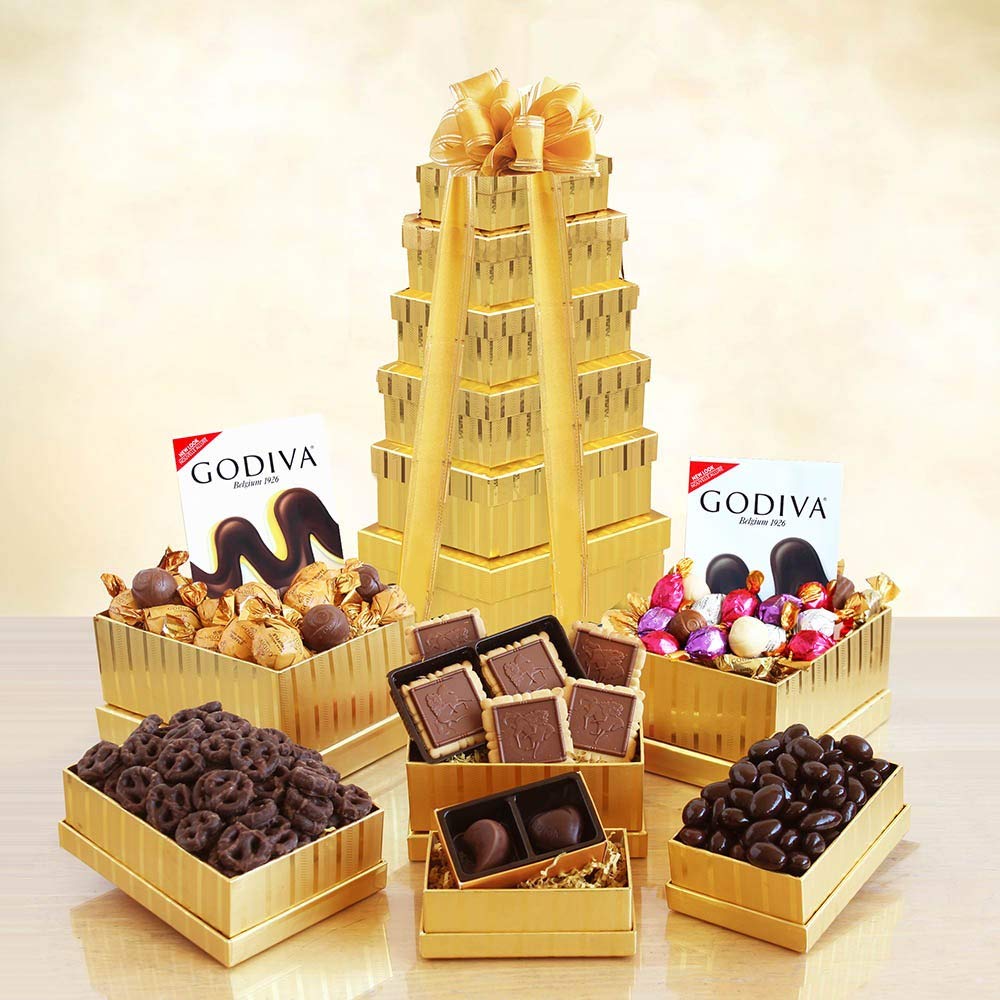 Towers of Sweets Godiva Chocolate Gift Tower