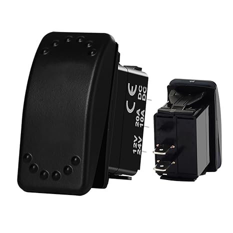 BANDC 2 Pin Momentary Rocker Switch 12V 20A SPST (ON) Off Toggle Switch 12 Volt Boat Switch Toggle for Automotive Car UTV ATV