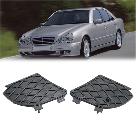 Car Front Left Bumper Fog Light Cover Bezel Grille Compatible For Mercedes E-CLASS W210 E320 E430 E55 1999-2003