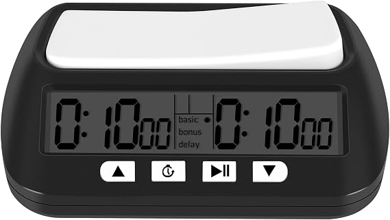 Chess Clock, Digital Chess Timer & Game Timer, Multipurpose Portable Professional Clock Black