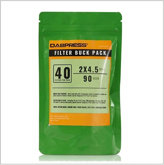 DABPRESS 40 Pack 2x4.5 Inch 90 Micron White Nylon Tea Filter Bags