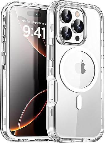 AICase for iPhone 16 Pro Max Case Clear[Compatible with MagSafe] Heavy Duty Drop Protection Full Body Rugged Shockproof/Dust Proof 3-Layer Military Protective Tough Durable Cover 6.9"