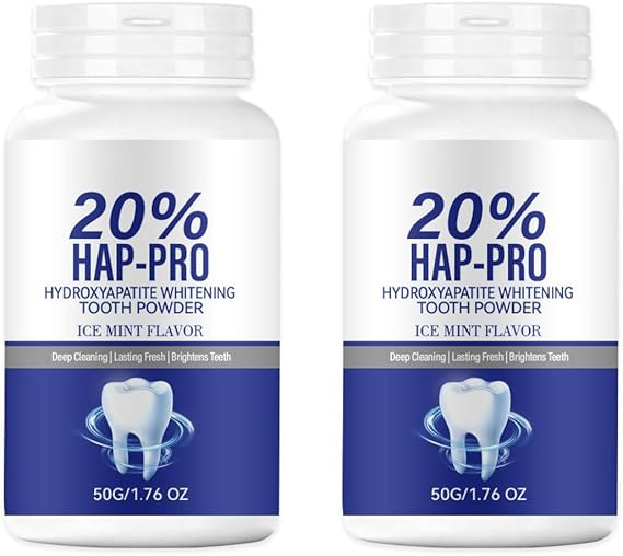 Hydroxyapatite Tooth Powder, 20% Nano Microcrystalline Hydroxyapatite Powder for Whitening and Enamel Repair, Natural Enamel Repair & Sensitivity Relief, Stain Removing (2)