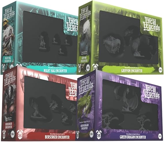 Steamforged Games, Epic Encounters: Local Legends the Board Game Bundle - Owlbear, Bat Demon Diaemus, Ghost Pirate, and Wraith (4 Items)