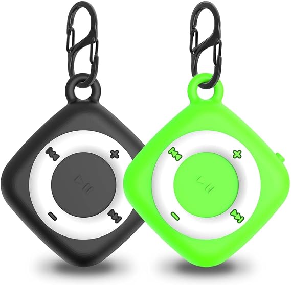 [2 Pack] Silicon Case for Tile Mate 2022 Tracker with Keychains, Waterproof Full Body Protective Cover for Tile Mate Holder, Anti Lost Hidden Full Cover for Tile Mate (Black & Green)