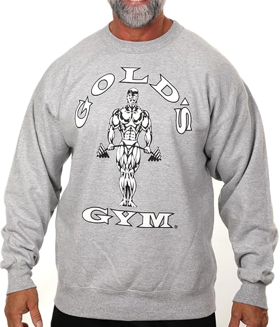 Gold's Gym Basic Sweatshirt - Official Licensed - BS-1 (L, Gray Heather)