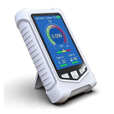 Indoor Air Quality Monitor, Portable Ozone Analyzer Multifunctional Intelligent O3 Ozone Meter Gas Detector Sensor Air Quality Pollution for Home & Office