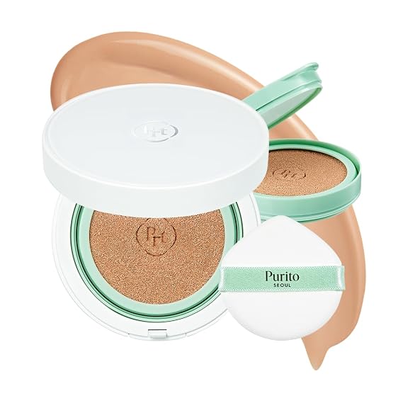 PURITO BB Cushion #13 Neutral Ivory for Sensitive Skin, 0.52 fl.oz | Wonder Releaf Centella Cushion, Long Lasting Foundation, Flawless Coverage, K-Beauty