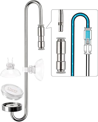 Aquarium Stainless Steel CO2 Diffuser Atomizer with Integrated Check Valve, DC300-35