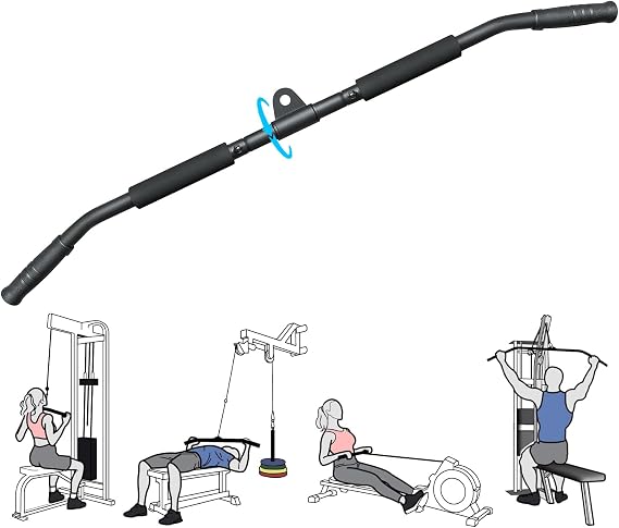 Rotating LAT Pull Down Bar 39.4'' LAT Pulldown Attachments for Pulley System Gym Cable Machine LAT Pull Down Machine, LAT Pulldown Bar Cable Machine Attachment Cable Attachments for Gym