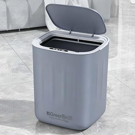 Greentech Sensörlü 28 Litre Çöp Kovası (Şarj Edilebilir Lityum Pilli) / GT-SC07 GRİ