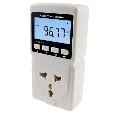 Plug-in Socket Design Power Meter Energy Watt Voltage Current Frequency Electricity Usage Monitor