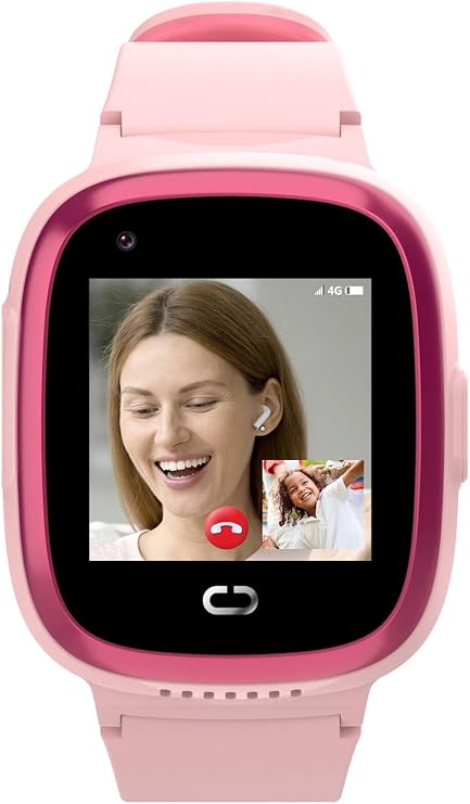 Coverzone Milky Watch Pro 4G LTE Çocuk Akıllı Saati, 2MP Kamera, GPS Takibi, Koldan Çıkarma Sensörü, Suya Dayanıklı, SOS Butonu, Görüntülü Arama, Elektronik Çit, Uyku Takibi (Pembe)