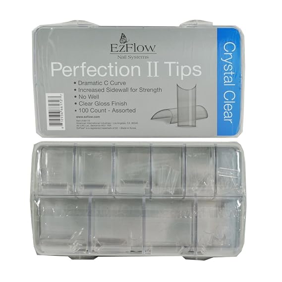 EZ Flow Perfection Ii Tips Crystal Clear, 100 Count