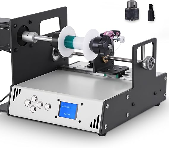 Automatic Winding Machine 900RPM Coil Winder Machine with Auto-Wire Alignment, Compatible with 18-46AWG Wire, Ideal for Coils, Fishing Lines, and Silk Threads