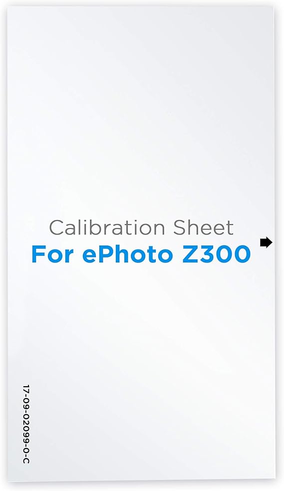 Plustek Calibration Control Sheet - for ePhoto Z300 Scanner only