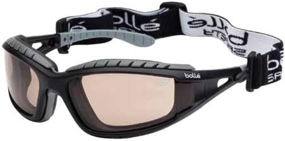 Bolle Safety 253-TR-40088 Tracker Safety Eyewear with Black/Gray Polycarbonate + TPE Full Frame and Twilight Lens