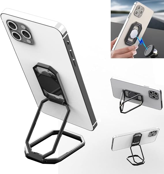 Cell Phone Ring Holder Metal Kickstand 360° Foldable Rotatable Mobile Phone Finger Grip Stand for iPhone iPad Smartphones Tablets