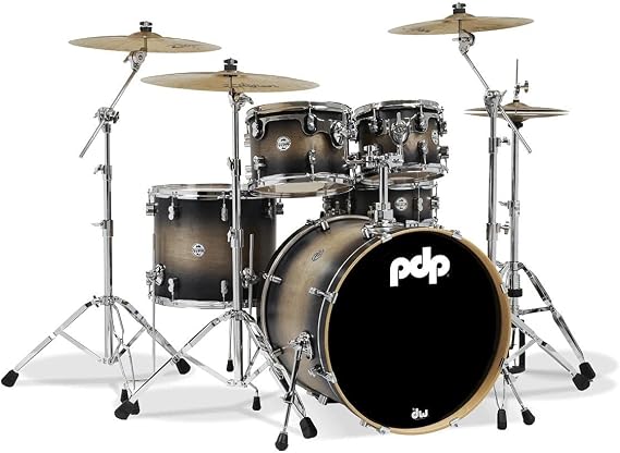 Pdp Concept Series 5Piece Maple Shell Pack W/ 22" Bass Drum & Chrome Hardware - Satin Charcoal Burst