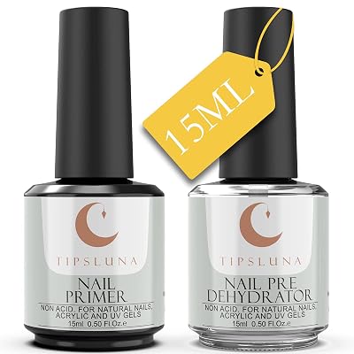 15ml Gel Nail Primer and Nail Prep Dehydrator, TipsLuna Acid Free Nail Dehydrator and Primer for Gel Polish, Air Dry Bond Primer and Nail Dehydrator for Gel Nail Polish