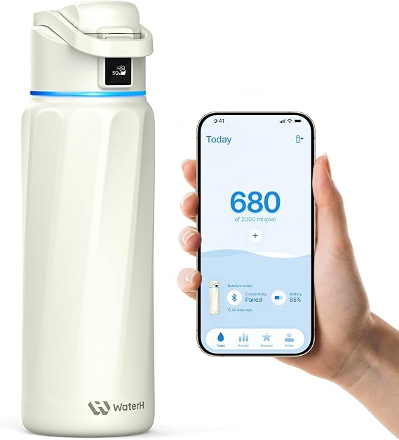 WaterH BOOST Smart Water Bottle Tracker with Reminder to Drink Water, 32oz