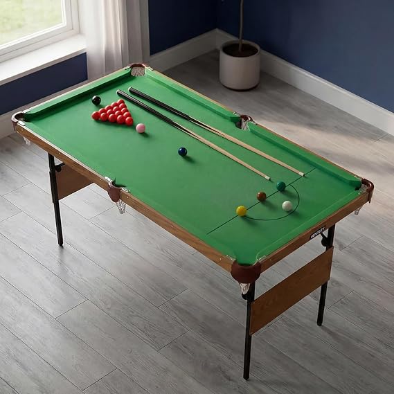 Charles Bentley 4ft 6in Snooker and Pool Games Table, Green, 4ft 6inches