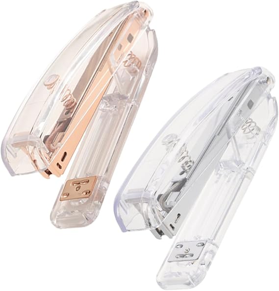 2Pcs Multifunctional Desk Staplers Portable Hand Staplers for Office Home School Heavy Duty with Staple Remover Convenient Compact Design for Easy Binding