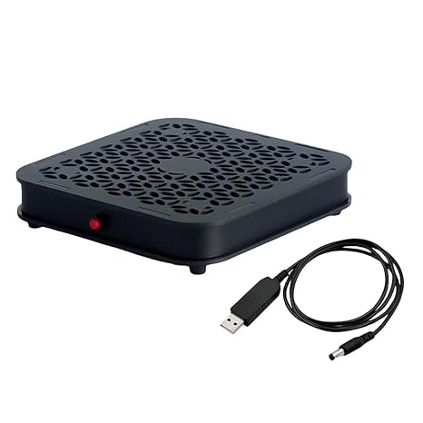 Mac mini Mount, Mini Cooling Fan Design, Super Strong Wind Modification Chassis, Equipped with 5.5 Inches Silent Fan for Heat Sink, USB Powered Supply, Black Shell