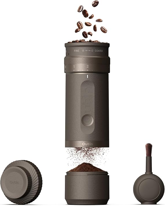 OutIn Fino Portable Electric Coffee Grinder with 28 Precise Grind Settings
