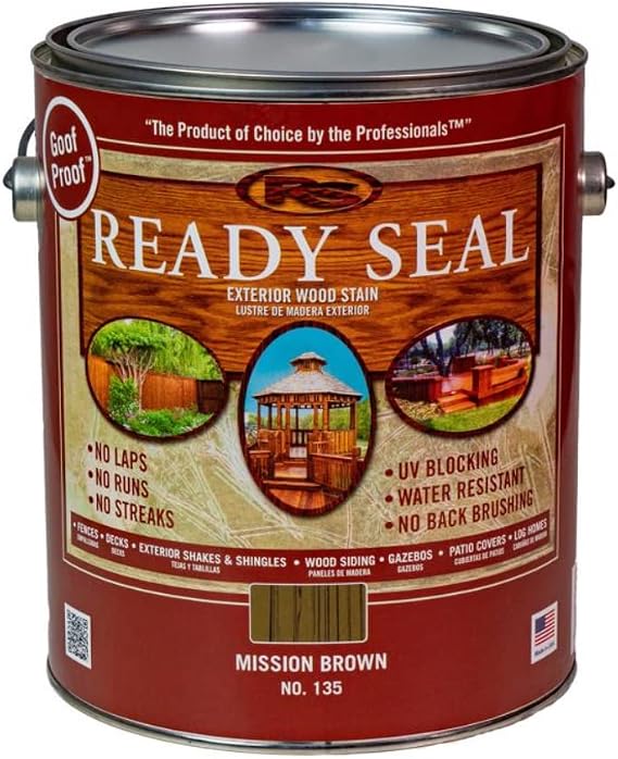 1 gal Ready Seal 370026 Mission Brown Exterior Stain and Sealer For Wood