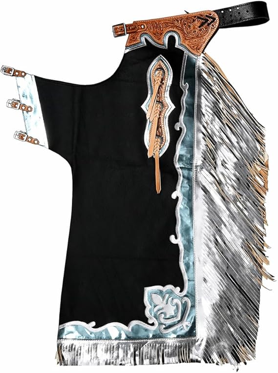HILASON Genuine Leather Rodeo Chaps Bull Riding Western Gear