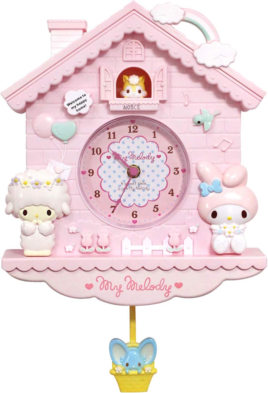 Kids Wall Clock 12 Inch Cartoon Swing Girls Children Wall Clock Quartz Clock Home Decro for Bedroom