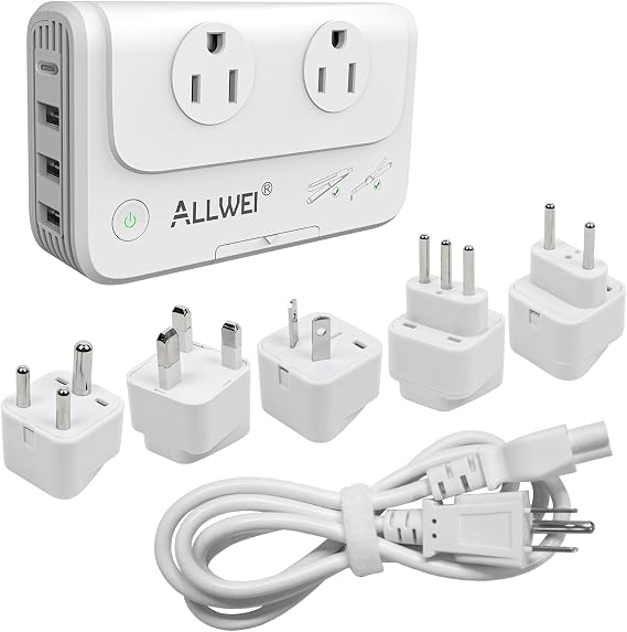 ALLWEI International Travel Adapter 220V to 110V Power Voltage Converter