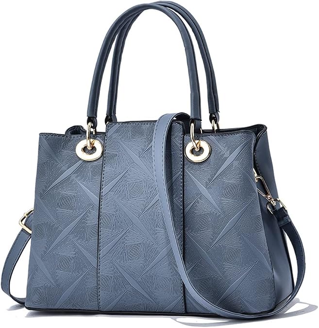 Elegant Top Handle Crossbody Bag for Women Leather Satchel Handbag Embossed Shoulder Bag Large Ladies Tote Pruse