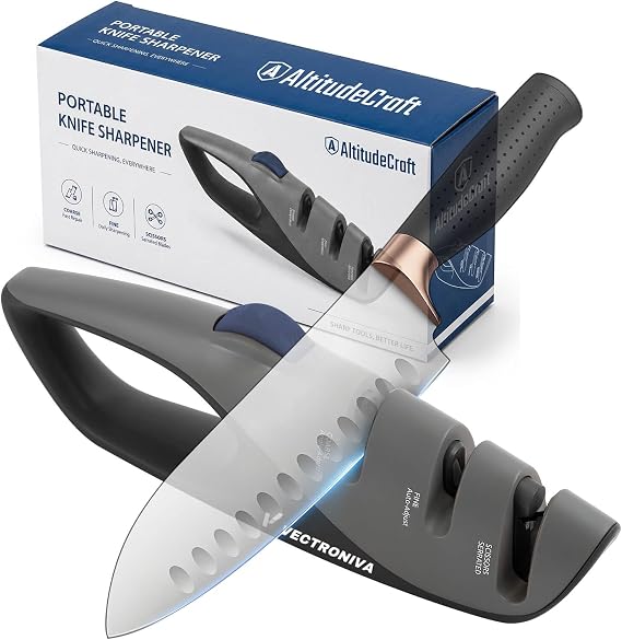 5-Angle 3-Stage Knife Sharpener with Dual Diamond Slots