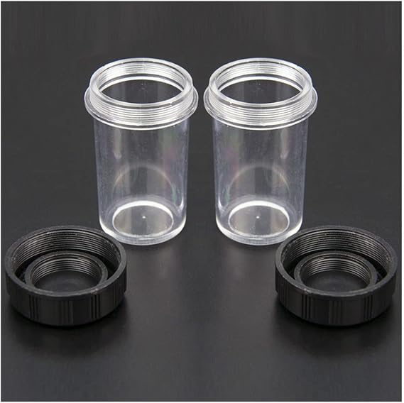 Microscope Accessories Kit - Objective Lens Box - Plastic - Transparent - 45mm/60mm - RMS Thread - Microscope Slides (4 PCS)