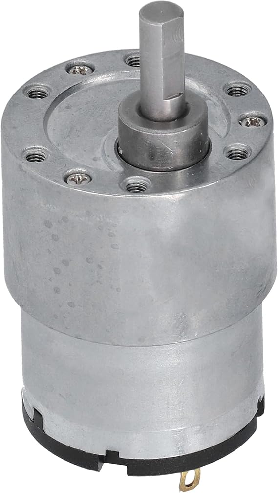 DC Gear Motor, 12V JGB37520 Metal Brush Gear Motor, High Low Speed Reduction Geared Motor, Centric Output Shaft 6 mm Outer Diameter for Electronic Lock DIY RC Toys (200RPM)