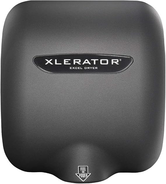 XLERATOR Automatic Surface Mounted Hand Dryer, Graphite Excel Dryer, Hygienic, Voltage: 220 / 240V, 6.5 Amp, Nozzle: .08N Standard Nozzle