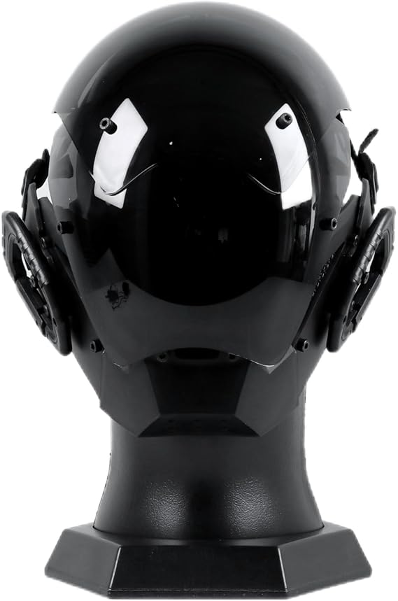 Cyberpunk Mask Cosplay for Men,Black Christmas Cyberpunk Helmet Mask,Techwear Halloween Mask Fit Party Music Festival Accessories