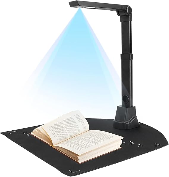 ERICAT Book Document Camera for Teachers, A3 High-Speed Document Camera with OCR Function,12 Million HD Pixels and Real-time Projection, Auto Turn Page & Smart Scanning, for Classroom and Office