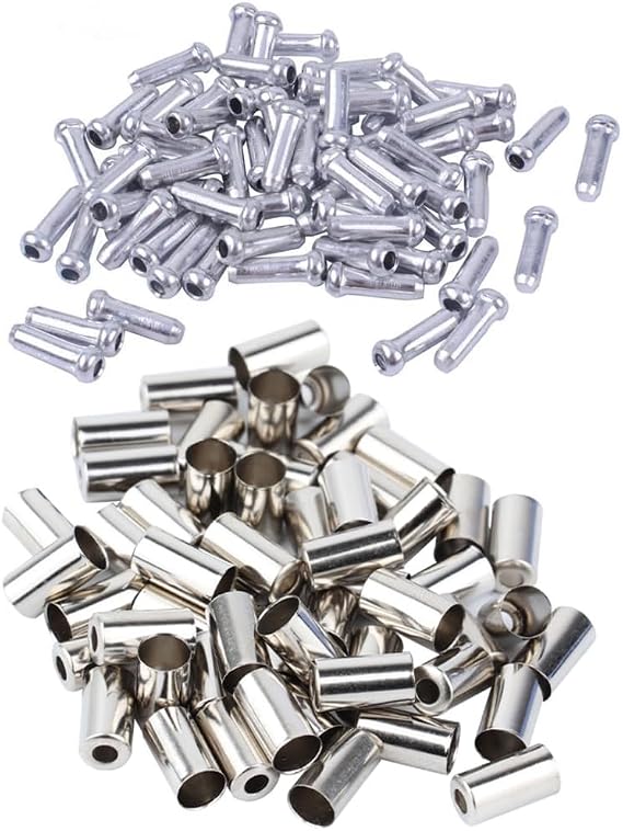 Tsurpcao Bike Cable End Caps, Alloy Cable End Crimps, Bicycle Brake Cables End Caps for Road Mountain Bicycle